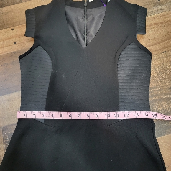 Medium Parker Black Sheath Mixed Media Dress Mini - Picture 4 of 5